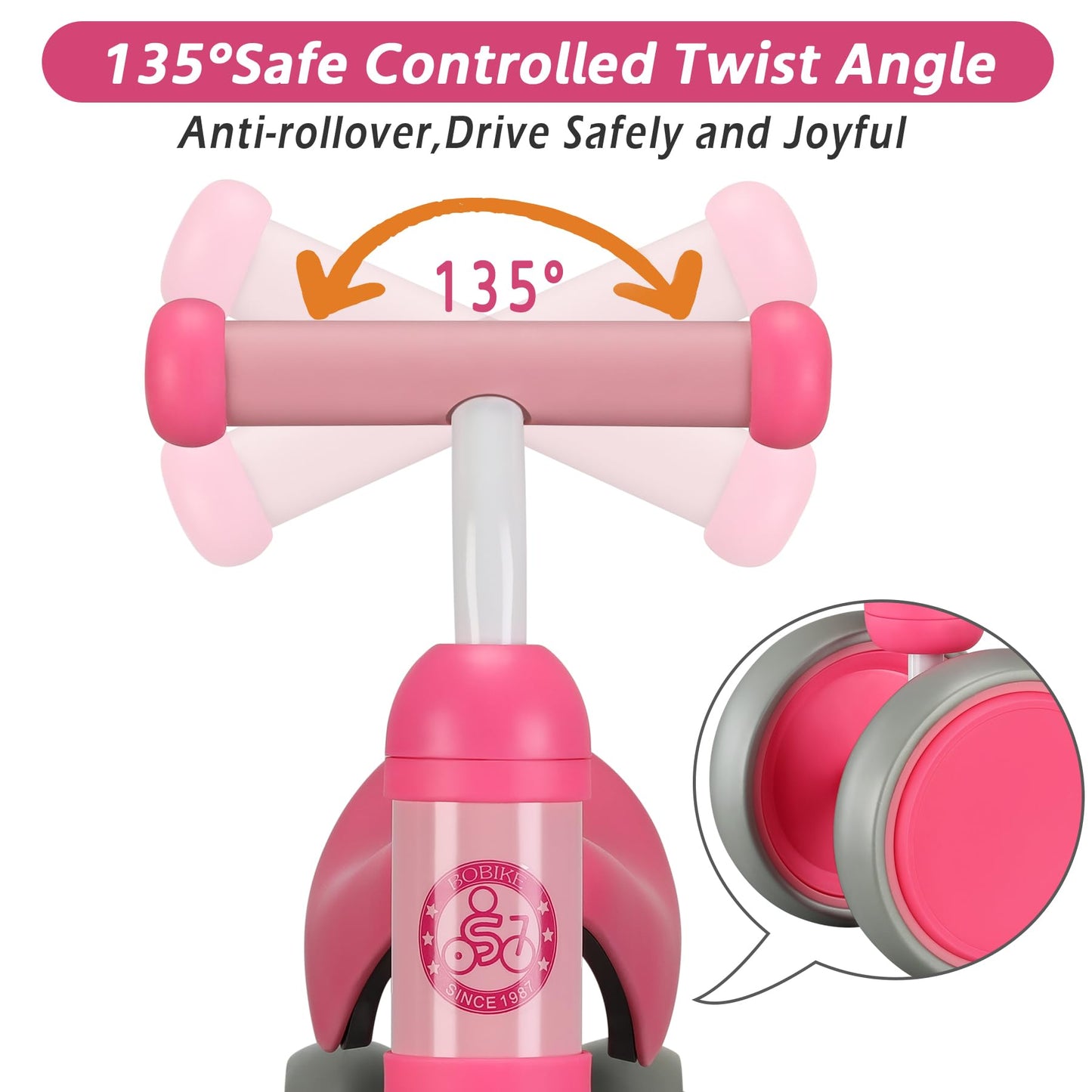 Baby Balance Bike Toys For 12-36 Months Kids Toy Boy And Girls Gifts Toddler Best First Birthday Gift Children Walker No Pedal Infant 4 Wheels Bicycle (Classic, Rose Red)