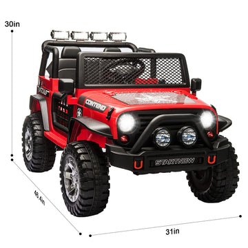 Homfamilia 2-Seater Kids Ride On Truck Car, 12V Battery Powered Electric Vehicle With Remote, Electric Car For Kids/Toddlers W/S