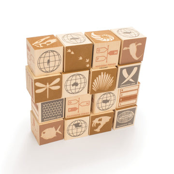 Uncle Goose Fossil Blocks - Basswood Construction, One Size, Model FOSS16, Made in the USA