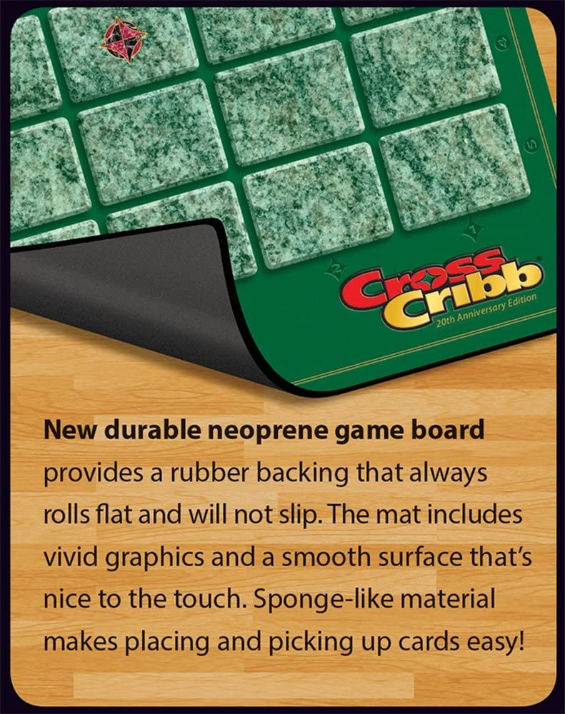 CrossCribb 20th Anniversary Strategy Family Board Game - Green Neoprene Cribbage Twist