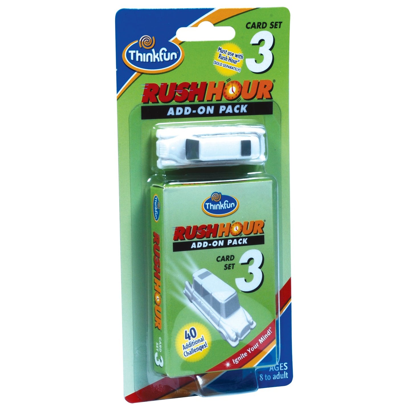 ThinkFun Rush Hour 3 Logic Game - Multi Color, Plastic Cardboard, 3.8 x 7.5 x 0.5 inches, Model 5020