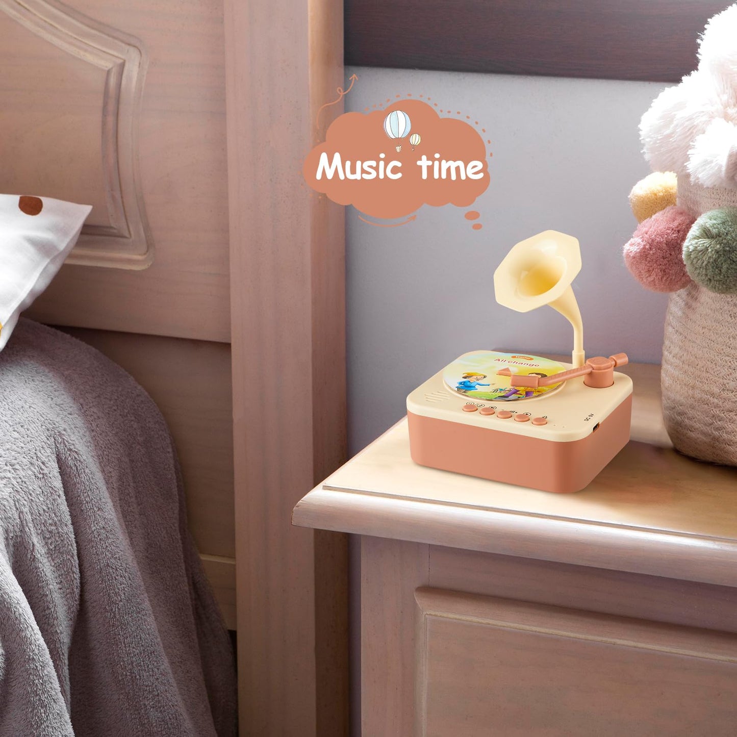 Toddler Gramophone Musica Toys - Player Audio Books For Kids, 99 Cards Stories Songs Phonograph Record, Gift For Boys And Girls
