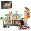 FUNWHOLE City Car-Hotel Building Set - 1970 Pcs Modular Twilight Motel with LED Lights, Plastic, Model F9054 for Adults & Teens
