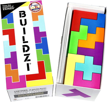 TENZI BUILDZI Fast Stacking Building Block Game for 2-4 Players, Ages 6-96, Multicolor, Model CSGBUILDZI, Great for Family Game Night