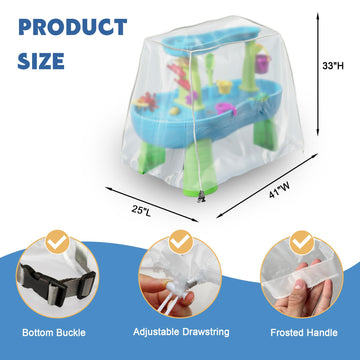 Kids Water Table Cover, Fit Step2 Rain Showers Splash Pond Water Table Waterpark Play Table Cover Outdoor Toys Cover - (Frosted)