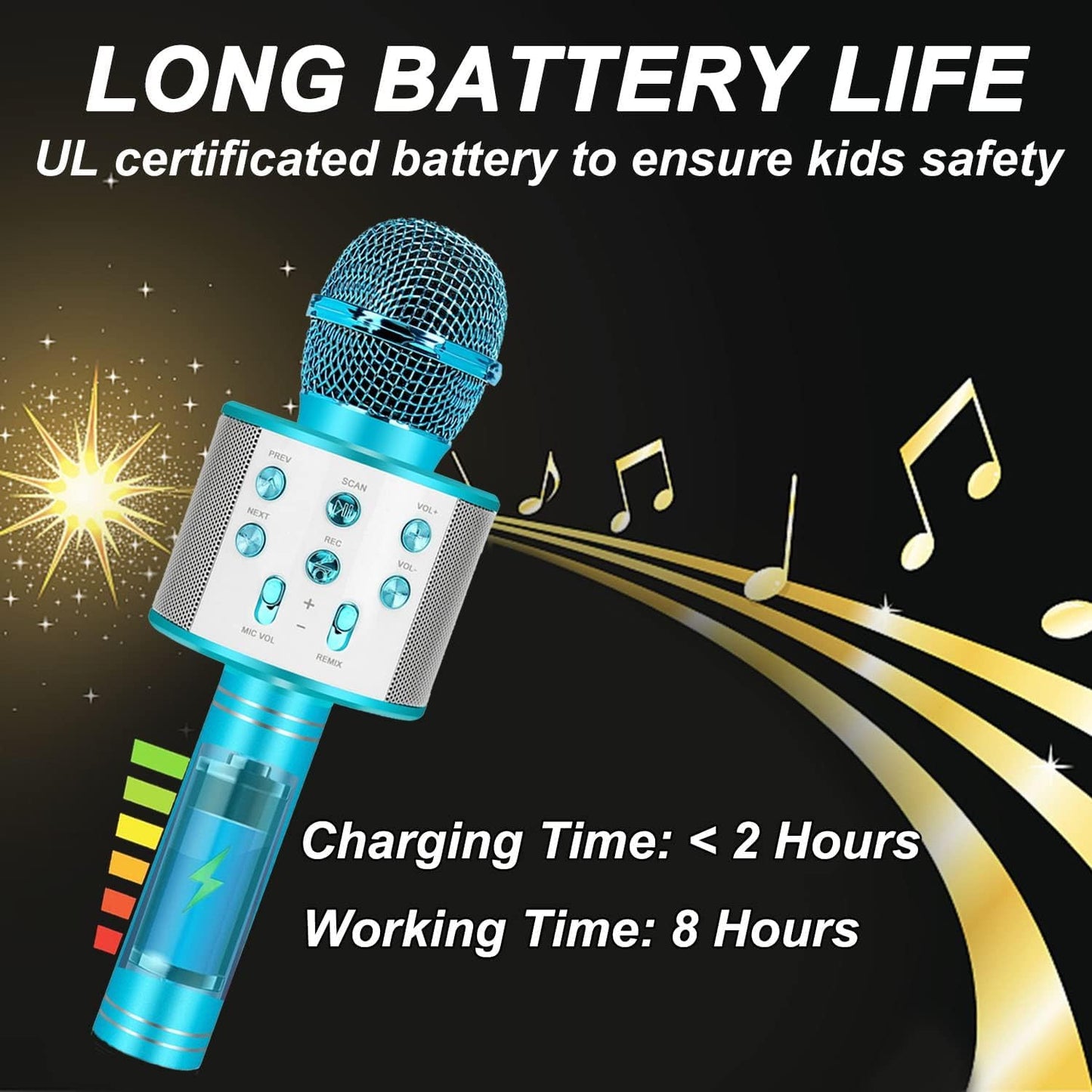 Bluetooth Karaoke Microphone Wireless: Portable Handheld Mic For Kids Adults Singing - Perfect For Christmas Birthday Holiday Pa