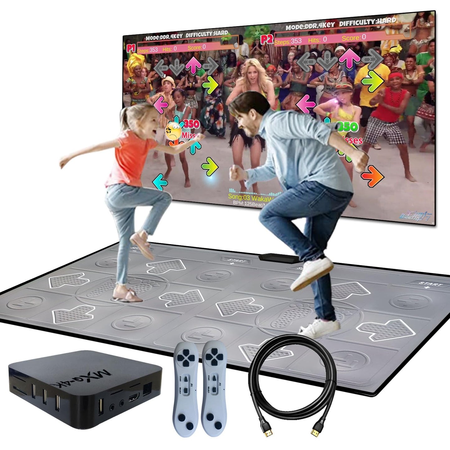 Yrprsodf Dance Mat For Kids And Adults, Tv Dance Mats Game For Girls Boys,Dance Pad For Exercise, Double Dancing Mat For Family