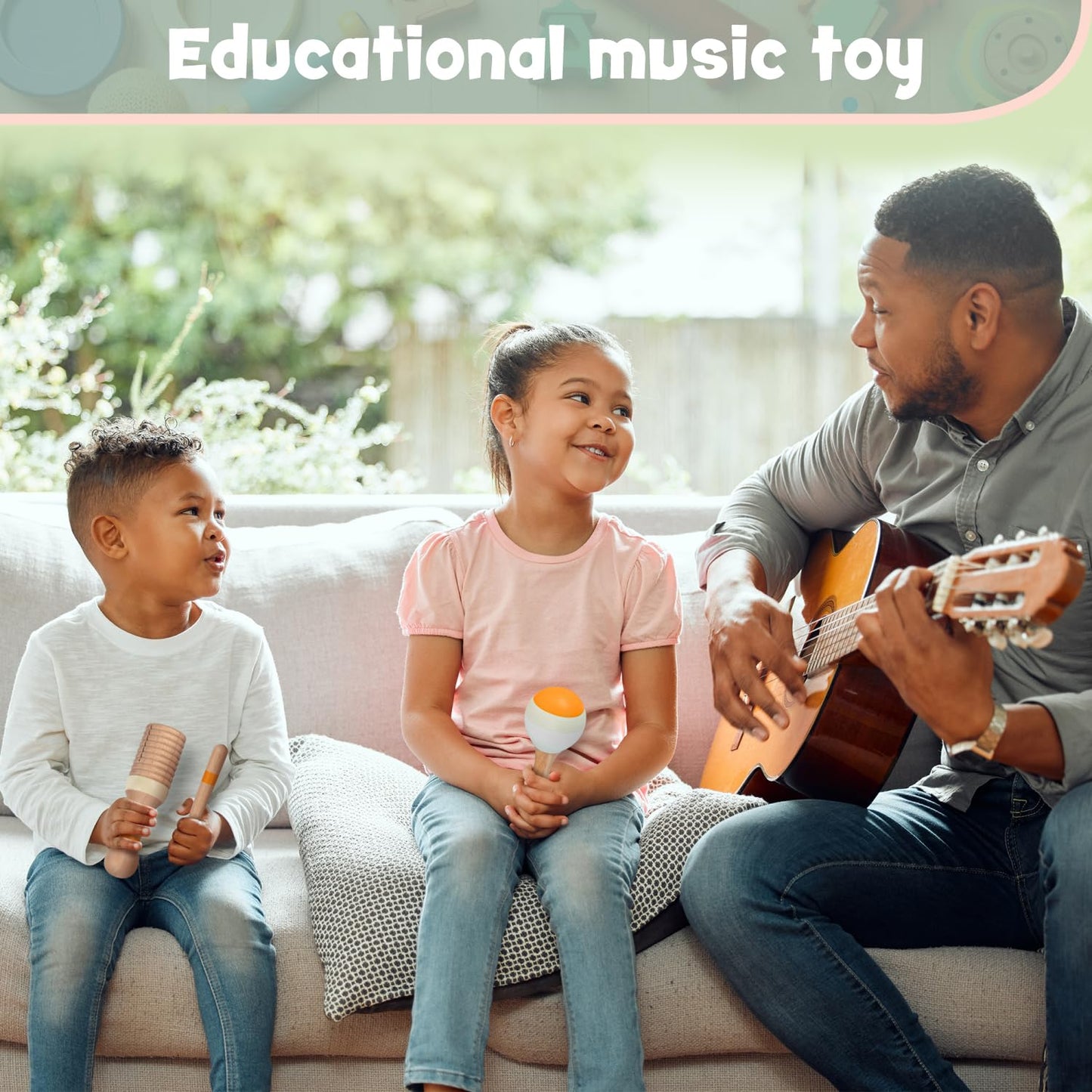 Stoie'S Wooden Musical Instruments For Toddlers, Montessori Music Toys For Kids, With Xylophone, Tambourine And Maracas, Educati