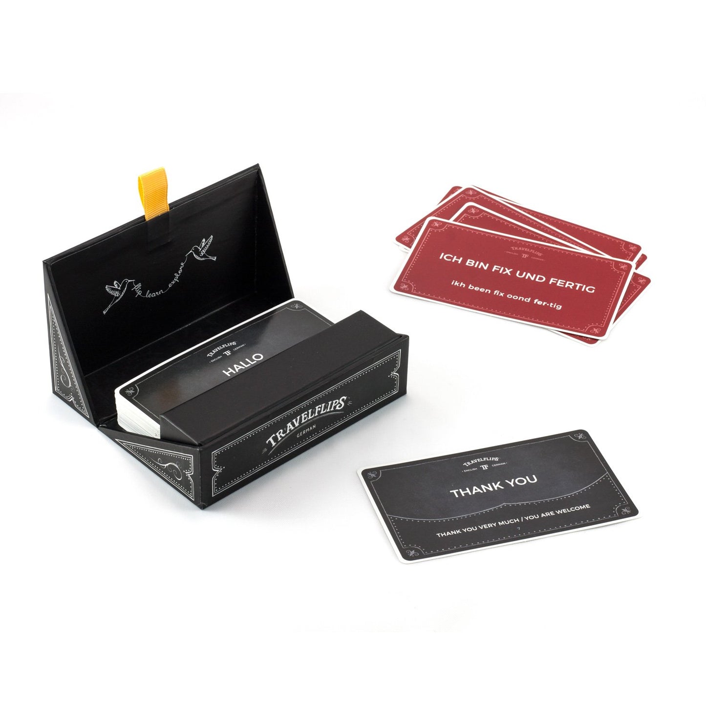 German Flashcards by Travelflips - Learn Basic Vocabulary & Phrases for Beginners - Perfect Gift for Travelers, Kids & Adults - Standard Edition
