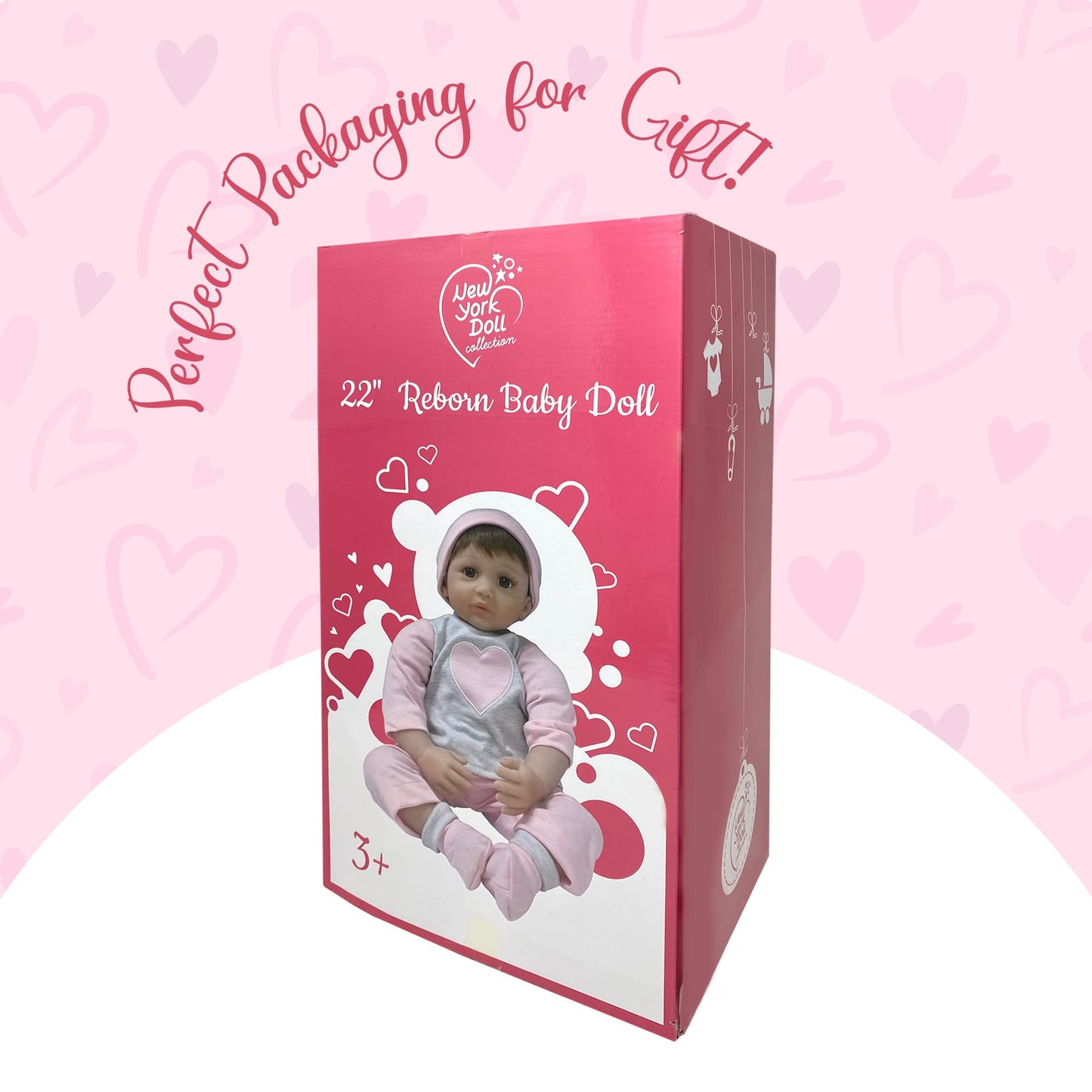 22' Baby Doll | Reborn Realistic Baby Doll That Looks Real | Weighted Soft Newborn Silicone Baby Doll Gift Set With Swaddle Blanket, Pacifier Toy, Play Bottle & Birth Certificate