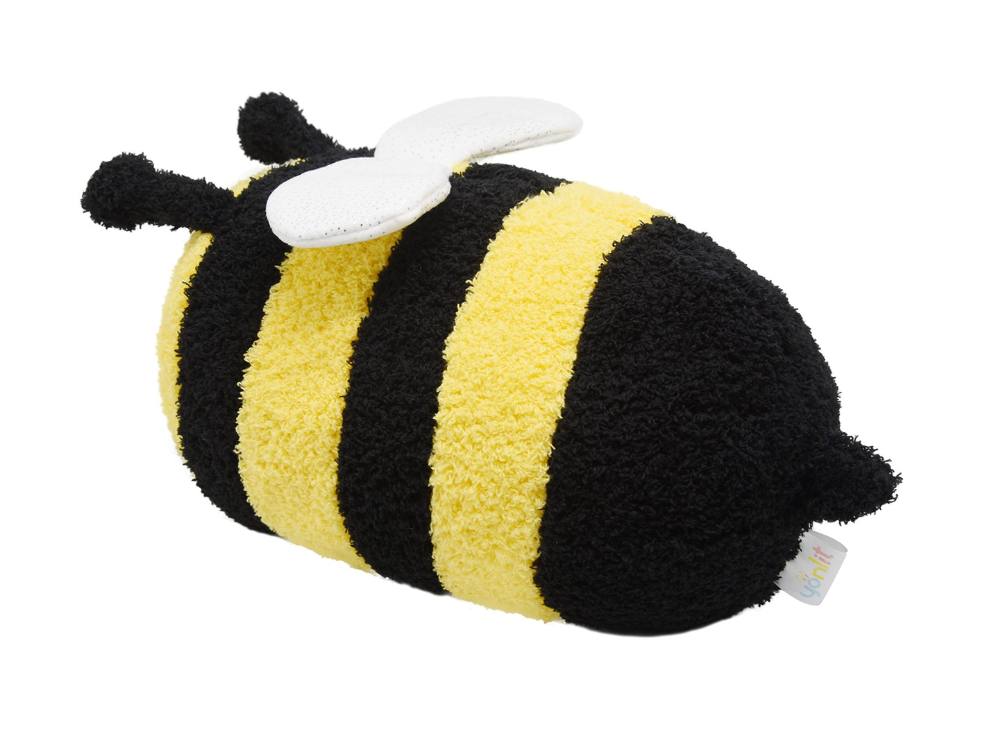 Yonlit Fuzzy Bumblebee Stuffed Animal With Smile Face And White Wings Super Cute Plush Bee Toy Excellent Gifts For Kids Or Honey