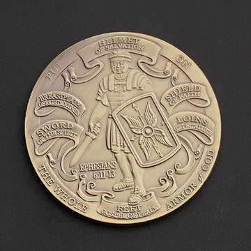 Put On The Full protective covering of God Challenge Coin Bronze Plated