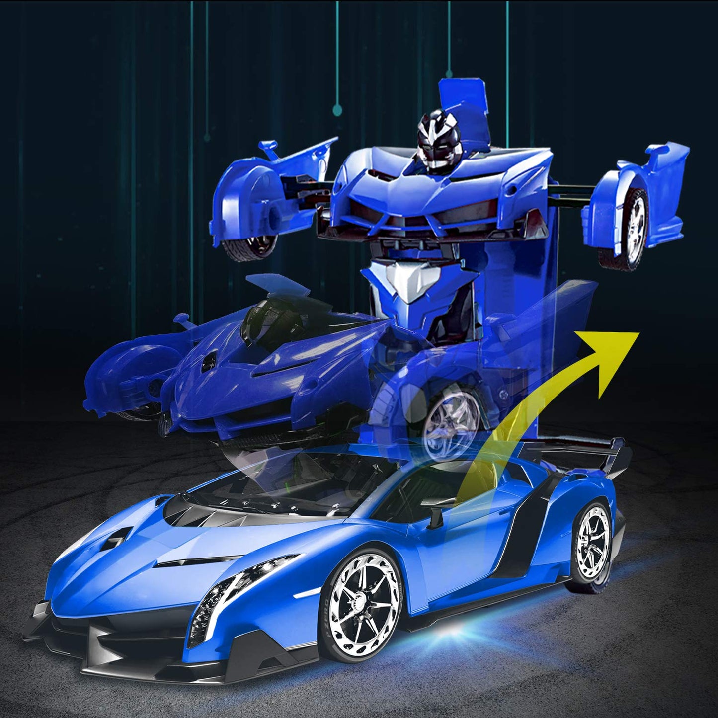 Amenon Remote Control Transform Car Robot Toy For Boys Teens Christmas Toys With Lights Rc Car 2.4Ghz 1:18 Rechargeable 360Rotat