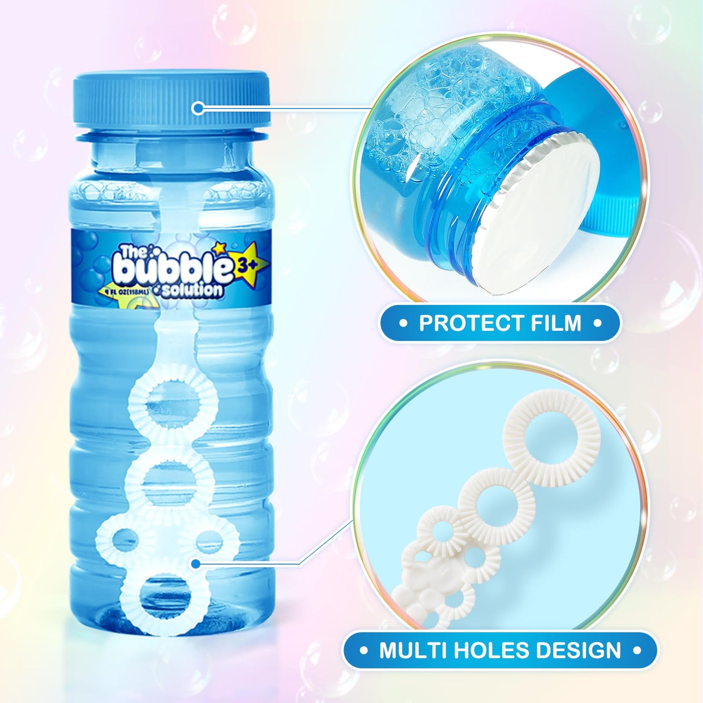 Springflower 6 Pcs Bubble Bottles With Wand,Bubbles Party Favors For Kids,Summer Toys, Blow Bubbles Solution Novelty Toy, Party