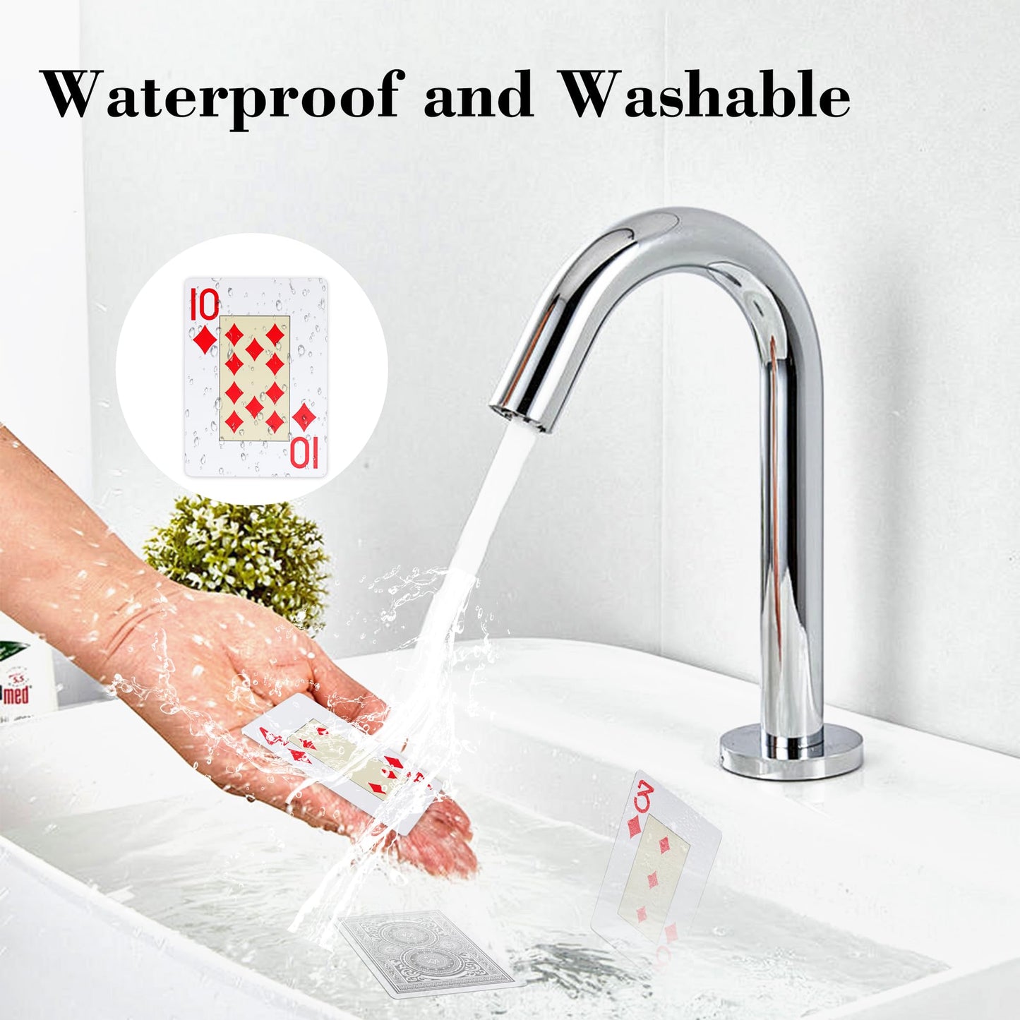 Plastic Playing Cards Waterproof Cards Deck of Cards Jumbo Index Large Print Playing Cards for mature-themeds enhanced Professional game-style Card Set for Texas Hold'em Card Games Metallic Gold & Silver(12 Pack)