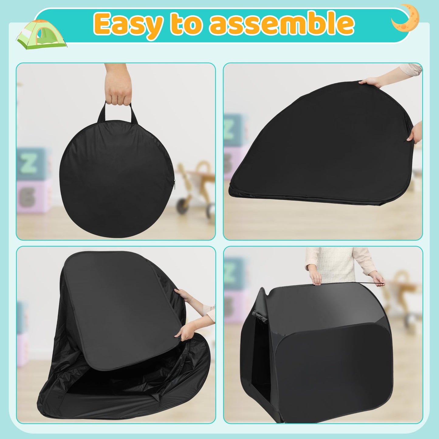 Sensory Tent For Kids 35.4 * 35.4 * 35.4 In - Portable Pop-Up Play Tent For Calming Down & Improving Focus - Ideal For Children