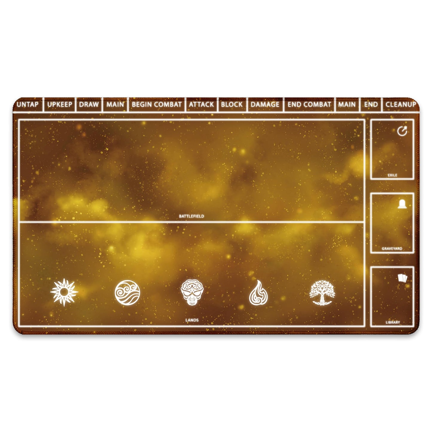 Paramint Cosmic Yellow Playmat With Zones (Stitched) - Mtg Playmat - Compatible With Magic The Gathering Playmat - Play Mtg, Yug