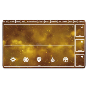 Paramint Cosmic Yellow Playmat With Zones (Stitched) - Mtg Playmat - Compatible With Magic The Gathering Playmat - Play Mtg, Yug
