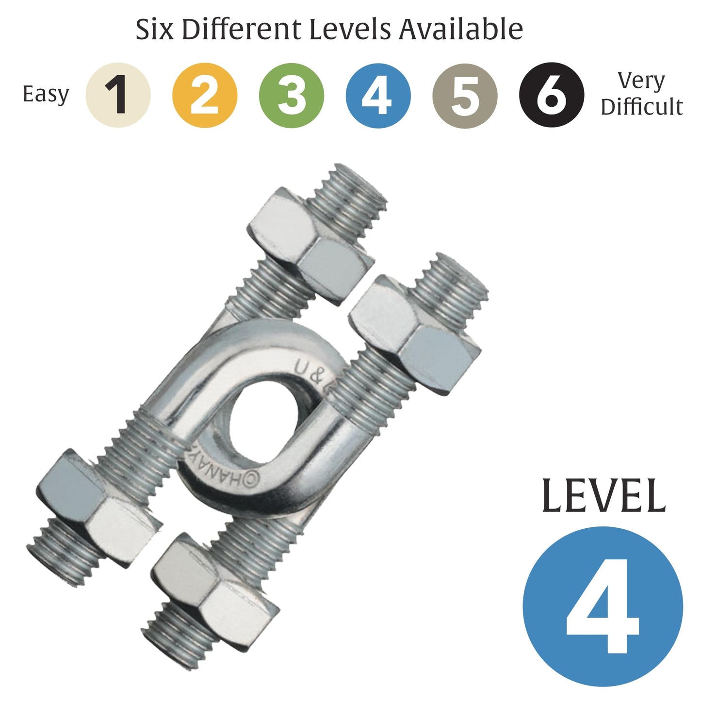 Bepuzzled |U&U Hanayama Metal Brainteaser Puzzle Mensa Rated Level 4, For Ages 12 And Up