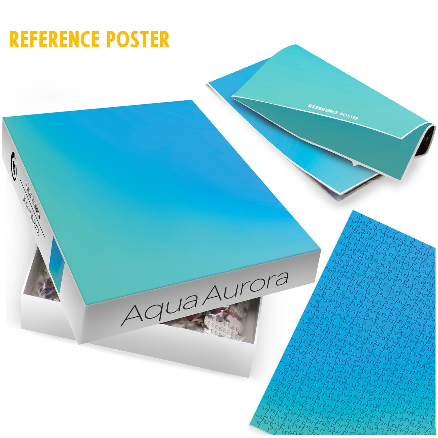 Color Puzzles for Adults 1000 Piece, Gradient Jigsaw Puzzle, Blue Color Changing Puzzle for Family Game