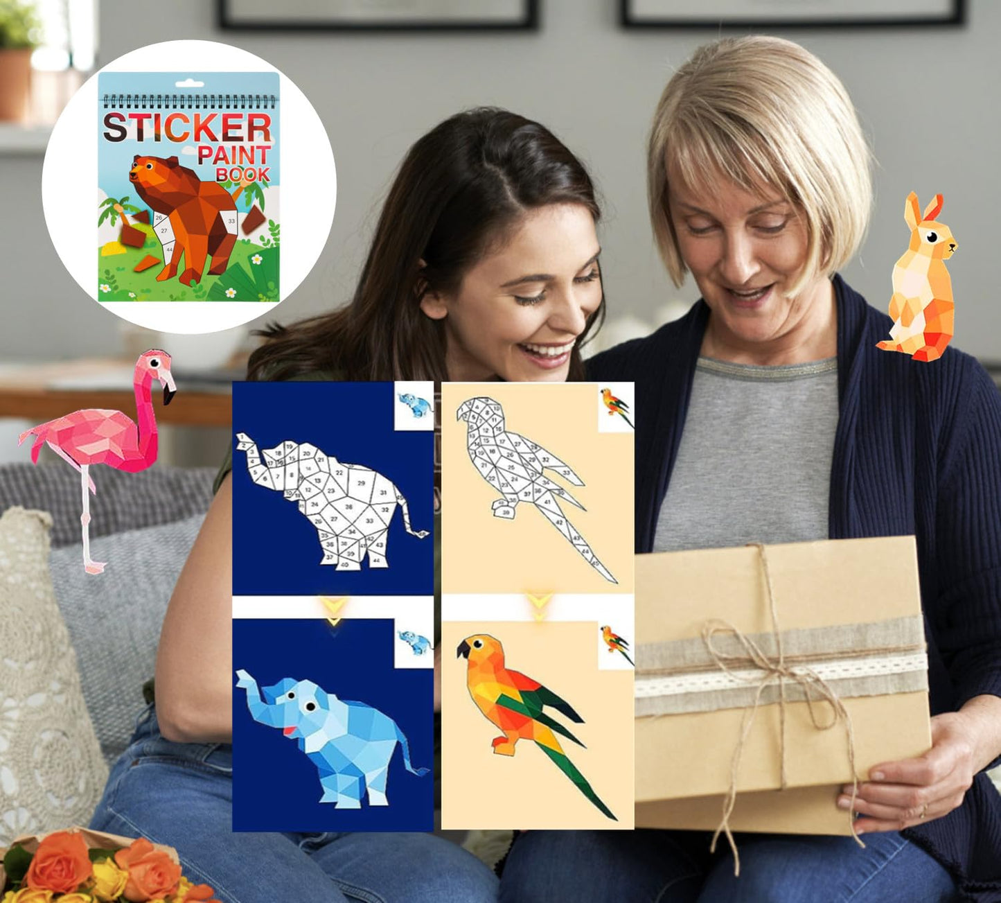 Animal Stickers Crafts For Kids Ages 4-8 Sticker Paint Number Book Learning Activity Book For Kids Ages 4-8 Boys Girls Birthday Party Favors Car Road Plane Travel Toys