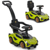 INFANS 3 in 1 Ride on Push Car, Licensed Lamborghini, Green, Plastic, Model QLS-996, Music, USB, Under Seat Storage, for 18-60 Months