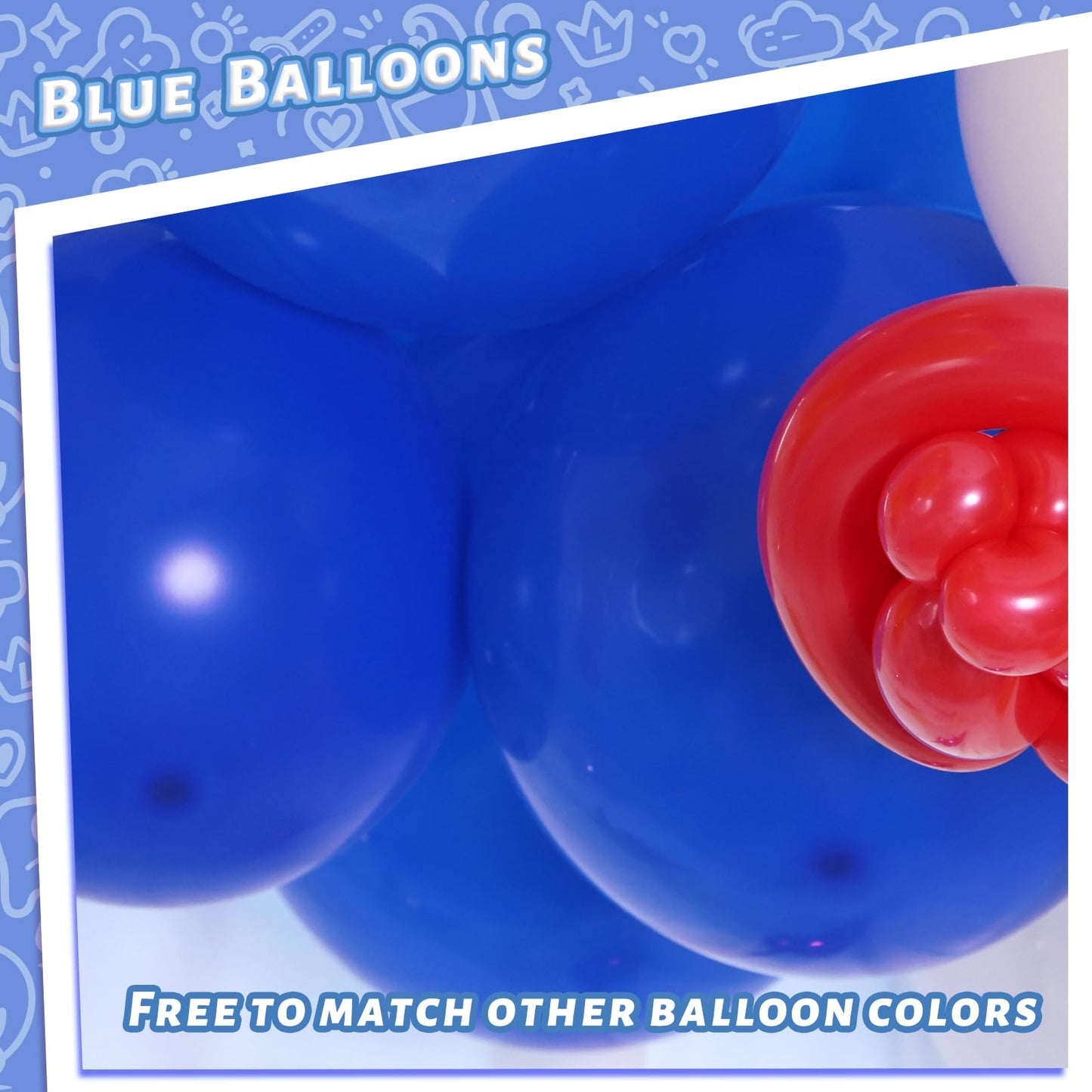Lovestown 110Pcs Dark Blue Latex Balloons, 12 Inch Royal Blue Thicken Helium Balloons With Ribbon For Boys Birthday Graduation Engagement Baby Shower Party Decorations
