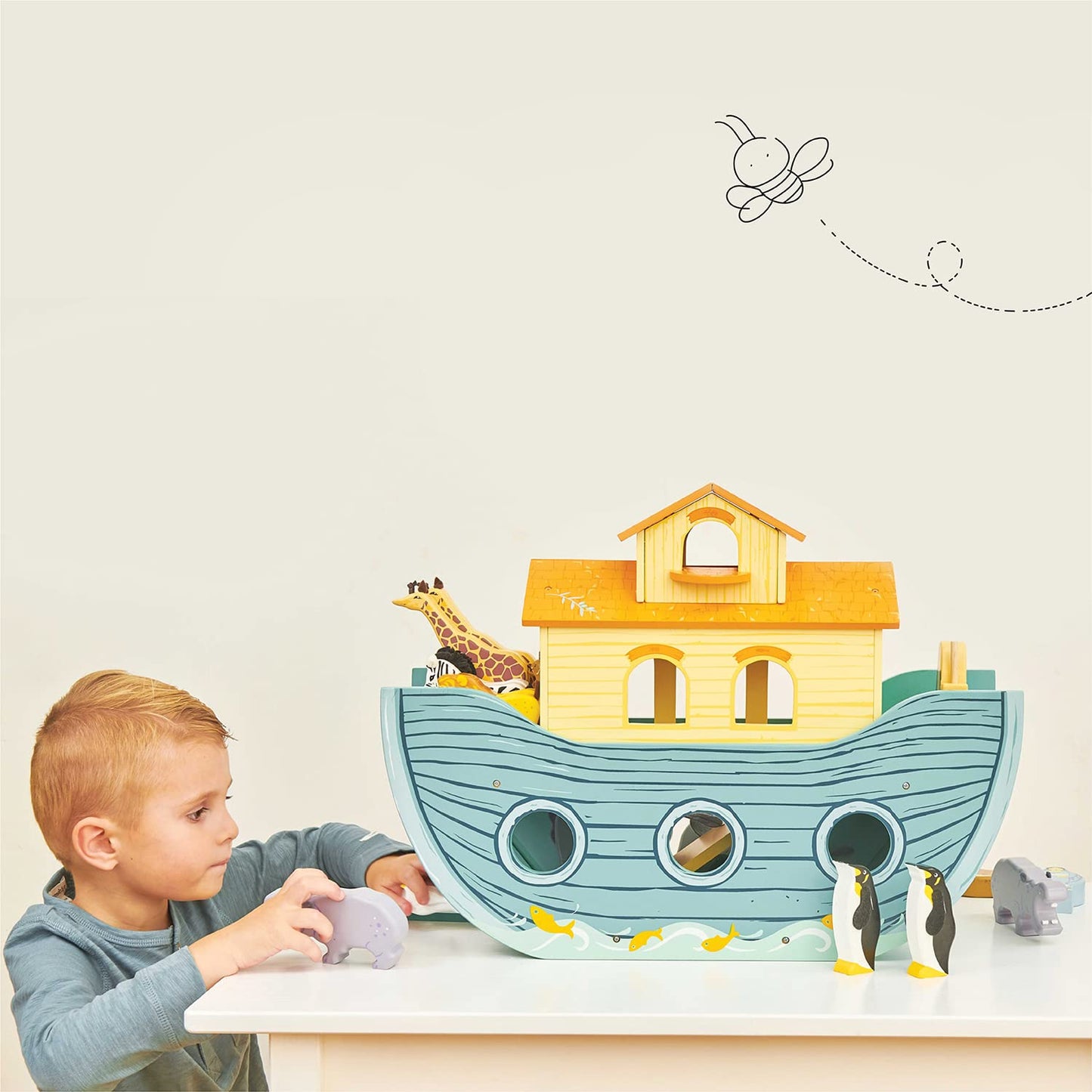Le Toy Van Wooden Ark Role Play Toy - Educational & Fun for Ages 3+ - Blue - Model TV259