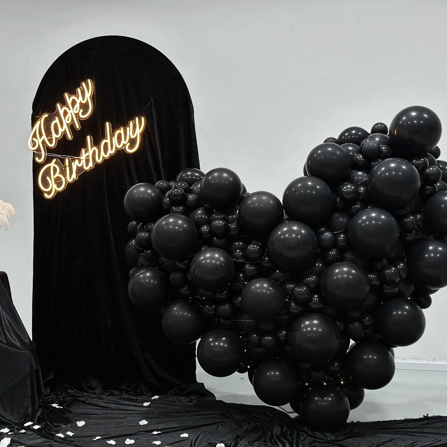 200 Pieces Black Balloons Different Sizes 5 10 12 18 Inch Black Balloon Arch Kit Black Balloon Garland Black Latex Balloons For