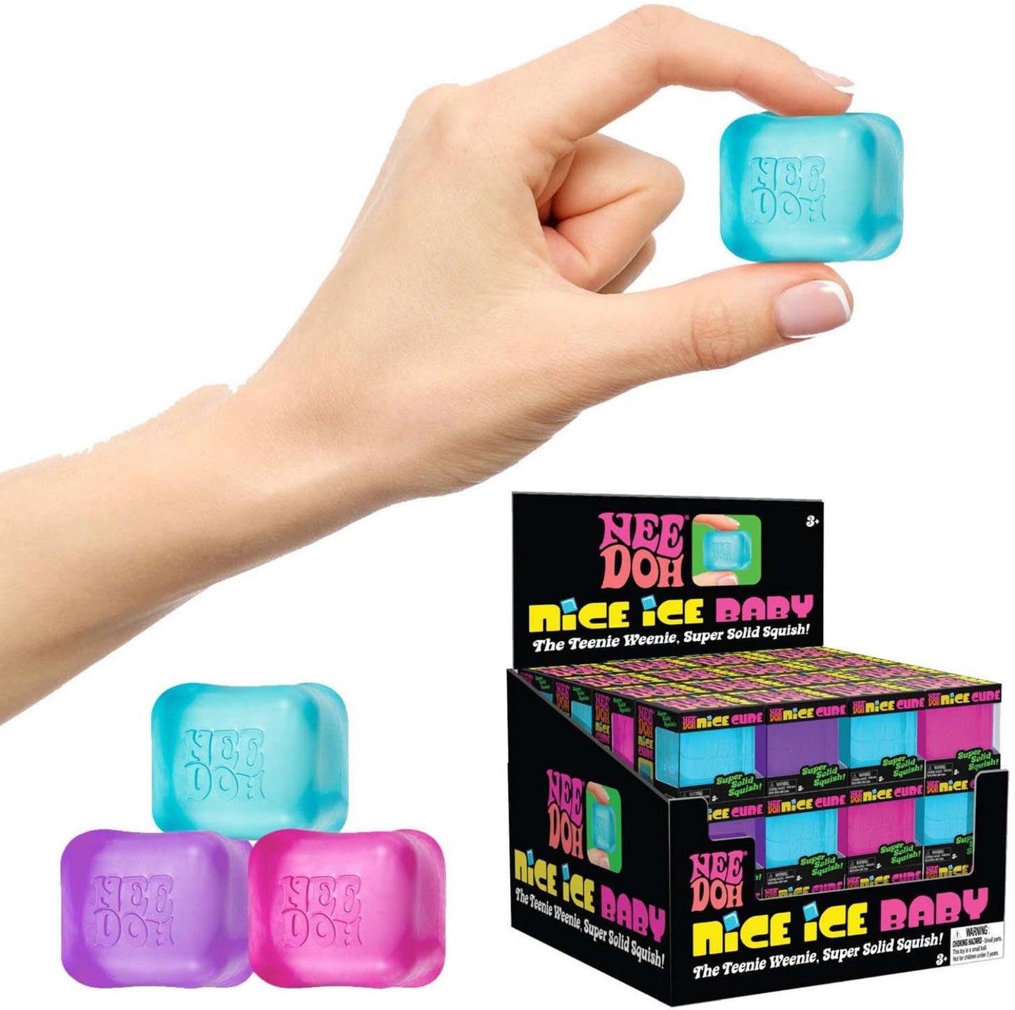 Schylling Needoh Nice Ice Baby - Sensory Squeeze Toy - Super Solid Squish - 1.25' Wide - Color May Vary (Pack Of 1)