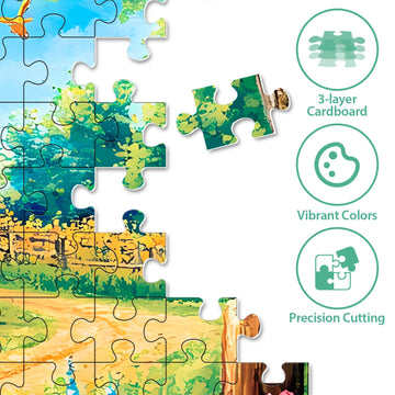 500 Pieces Puzzles For Adults, Colorful Spring Farm Puzzle For Adults Childern Seniors, Recycled Paper Bird Jigsaw Puzzle 500 Pi