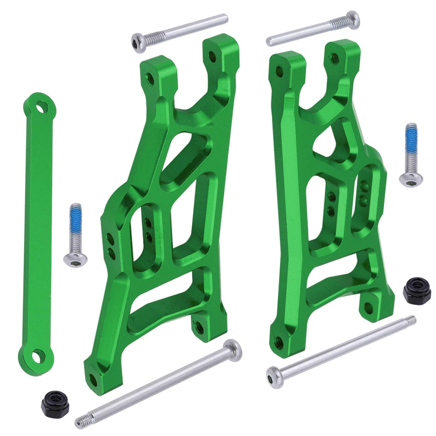 HobbyPark Aluminum Suspension Arms Set (Front & Rear), w/Tie Bar for 1/10 Traxxas Slash 2WD RC Car Upgrade Parts Hop Ups, Replac