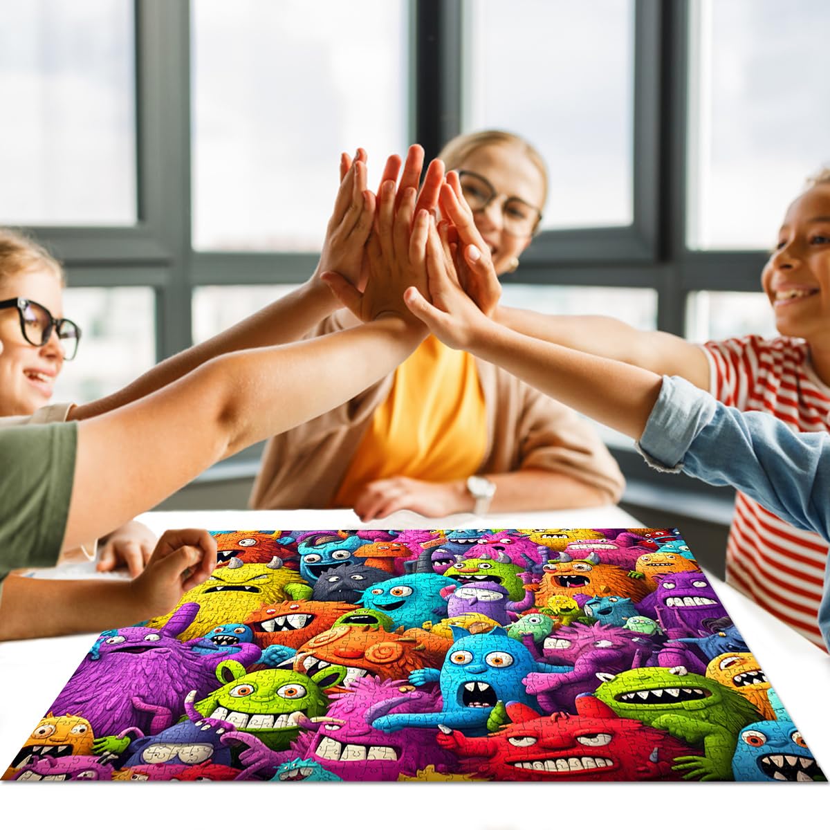 Jigsaw Puzzles For Adults 1000 Piece Puzzle For Adults 1000 Pieces Puzzle 1000 Pieces-Crazy Colorful Monsters