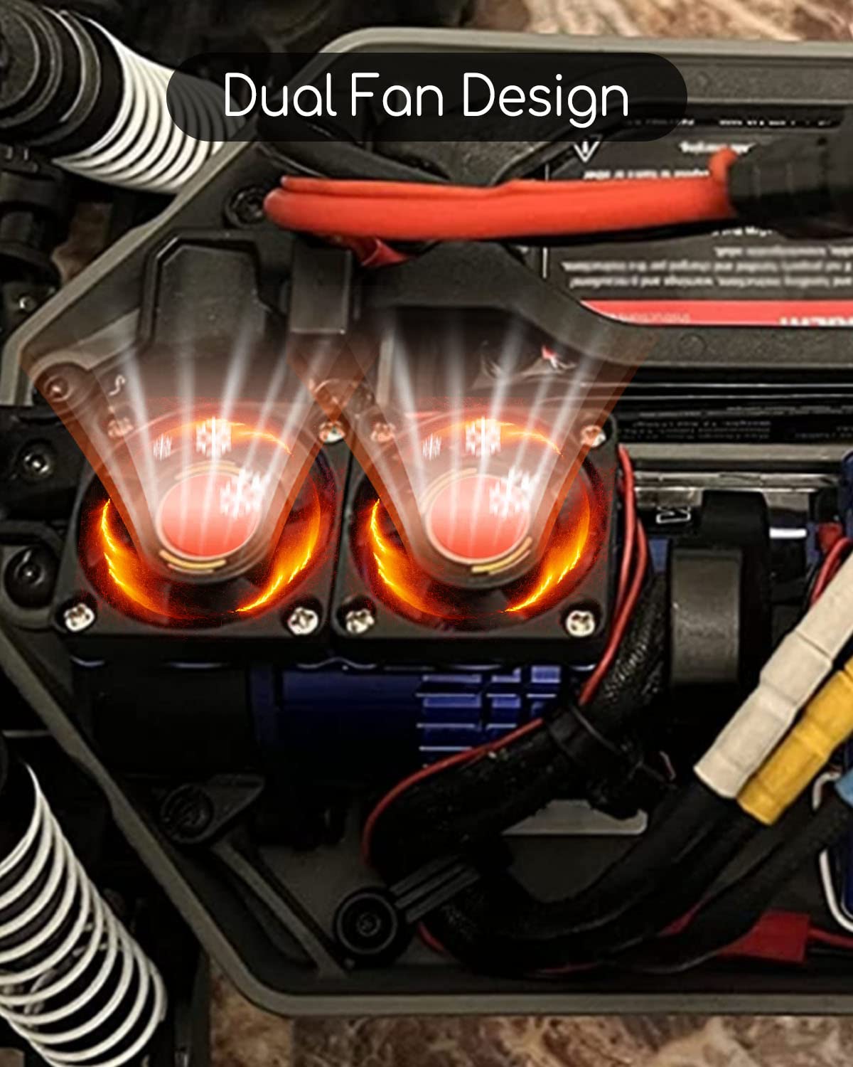 VXL-3s ESC Cooling Fan and Motor Dual Fan Set Compatible with Traxxas Slash 4x4 Stampede 4x4 Rustler 4x4 Hoss 4 4 Velineon VXL
