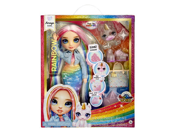 Rainbow High Fashion Doll With Slime Kit & Mascote - Amaya (Rainbow) - 28Cm Twinkle Doll With Shining Deer, Magic Pet And Fashion Accessories - Children'S Toy - Ages 4-12 Years