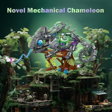 JMBricklayer mature-themed Building Sets Mechanical Chameleon 70124 Cool Rainforest Animals Collectible Display Model with Base Creative Design Building Toys Gifts for mature-themeds Men Boys Girls 14+