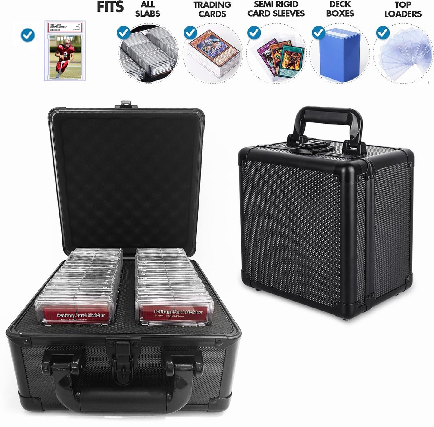 Wutonmu Graded Card Storage Box, Psa Storage Case Compatible With 90 Card Slabs, Toploaders Storage Case, Trading Card Box For G