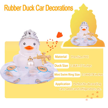 Cofubcad Car Rubber Duck Dashboard Decoration Colorful Duck Car Ornaments With Special Props Mini Swim Ring Sunglasses Cowboy Or Sun Hat(A29)