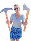 Zugar Land Lifesize Inflatable Toy Pickaxe + Axe (23'') Inflate Hatchet Costume Prop Game Party Favor Supplies (6 Pickaxe + 6 Ax