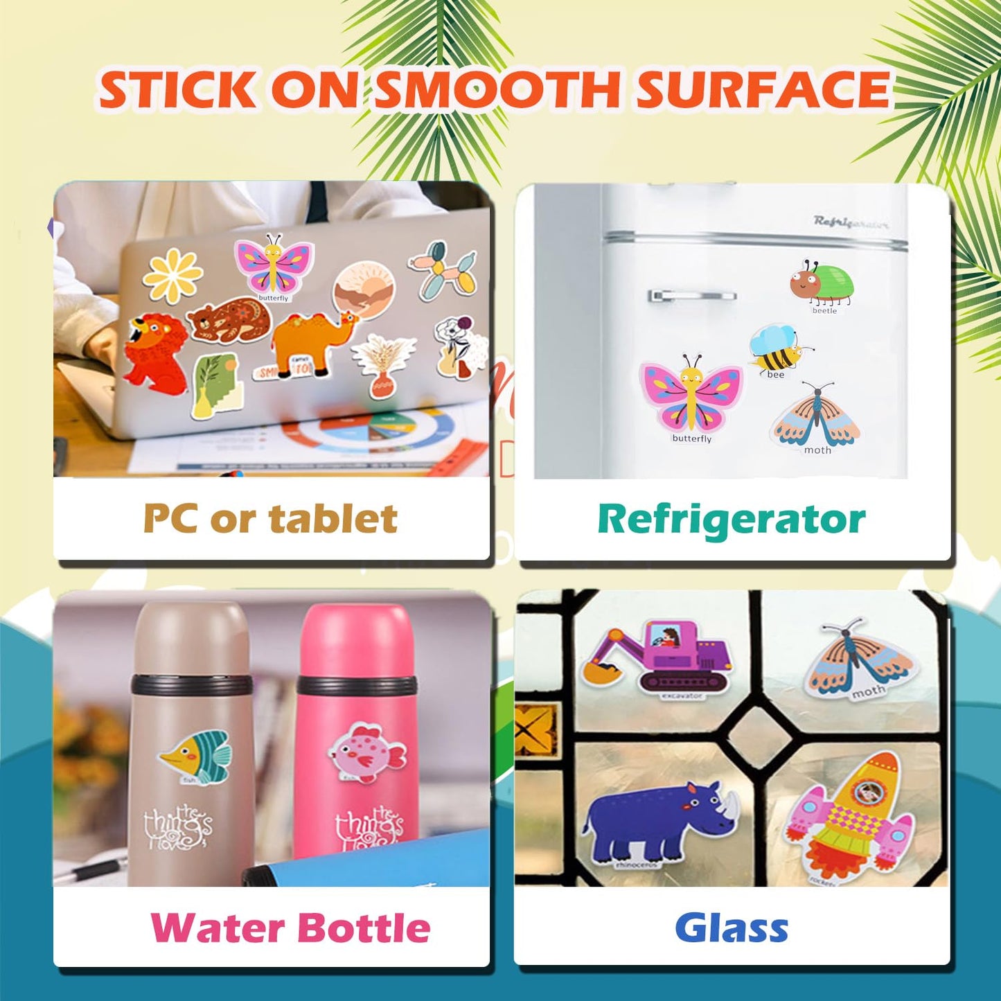 Reusable Sticker Books For Toddlers 2-4 Years, Sticker Books For Kids 1-3, Birthday Gifts For Kids Toddler Boys Girls Travel Toys (Insects)