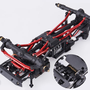 HobbyPark Aluminum High Clearance Links Set & Brass Link Mounts for Axial SCX24 Deadbolt B17 1/24 Crawler Car Upgrades Parts Rep