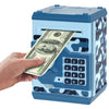 Adevena Electronic Piggy Bank, Mini Atm Password Money Bank Cash Coins Saving Box For Kids, Cartoon Safe Bank Box Perfect Toy Gifts For Boys Girls (Camouflage Blue)