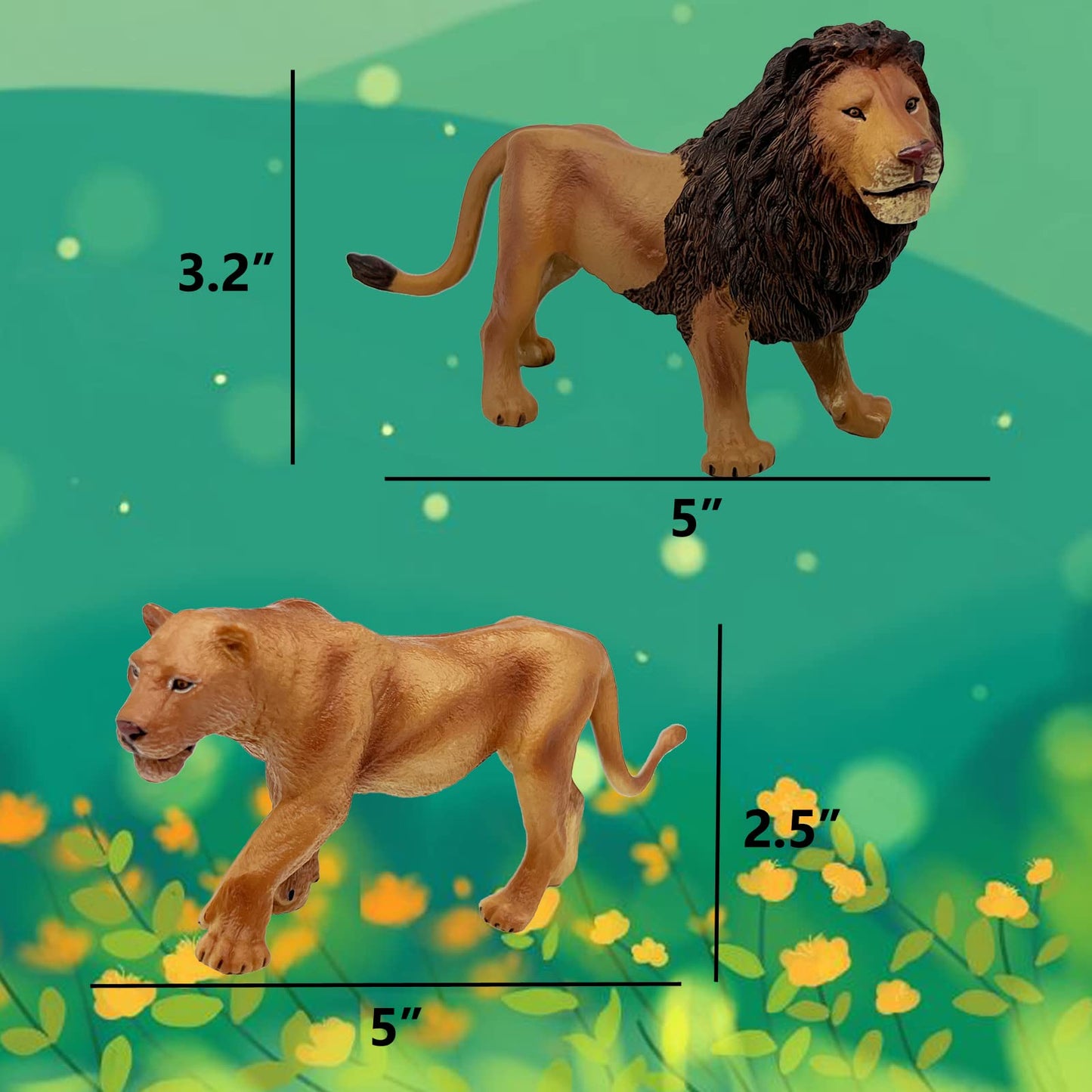 Gemini&Genius Lion Toys For Kids, Realistic Lion Toy Action Figures, Large Wild Animal Lion Toys For Kids, Great For Gifts, Party Favors, Cake Toppers, Display And Collections For Kids
