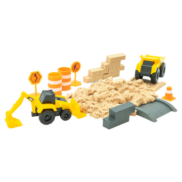 Cat Construction Toys, Dig N' Build Dirt Playset With 10 Oz Of Compound, 2 Little Machine Vehicles, Ages 3+
