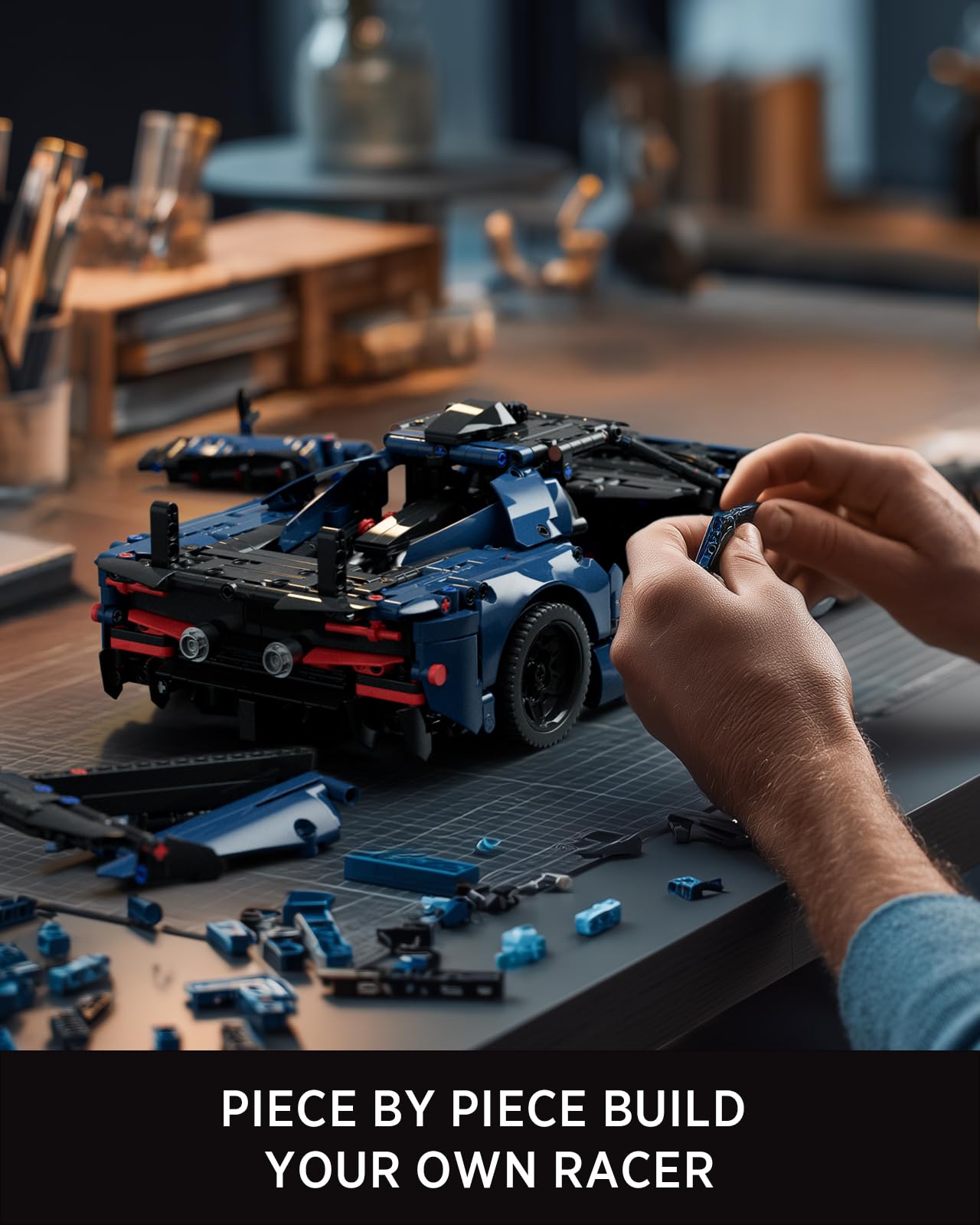 Nifeliz MCX Race Car Building Set, 1/12 Scale Sports Car Model, 1726 PCS, Blue, NF10321, Ideal Gift for Race Lovers