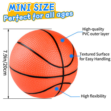 Hymaz 3 Pack 8 Inch Mini Basketballs, Basketballs Set With Air Pump For Kids Toddlers Mini Basketball Hoop, Swimming Pool Basketball Games, Indoor Basketball Hoop, Outdoor Small Hoops Games