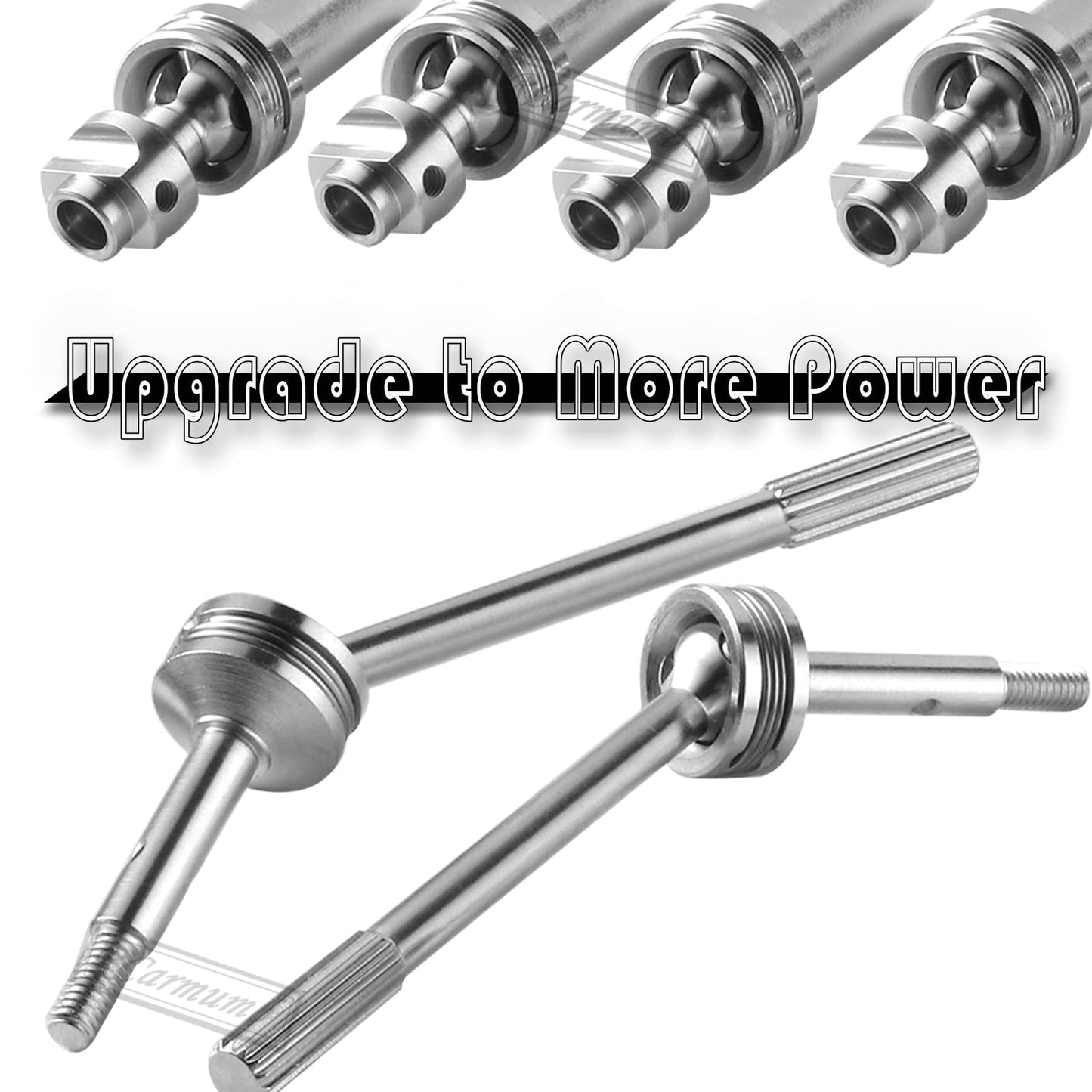 Rcarmumb Upgrades Part Drive Shaft CVD for 1/10 Slash 4X4/Stampede 4X4/Rustler 4X4/Hoss 4X4 RC 4WD,4PCS Front Rear Stainless Ste