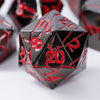 DND Metal Dice - Dark Abyss Metal Dice with Red Cracks - Polyhedral Dice Set for RPG D&D Dice with Cracks - Beautifully Detailed