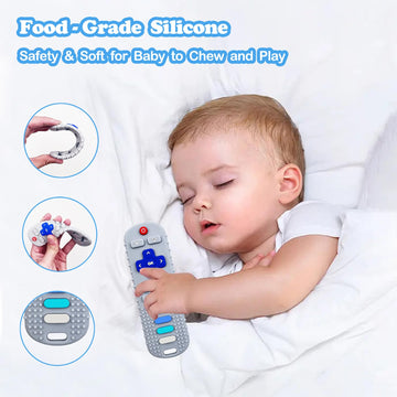 Ersihua 2-Pack Silicone Teething Toys For Baby, Tv Remote Chew Toy Teethers For 3-6 Months, Baby Sensory Toys For 6 To 12 Months