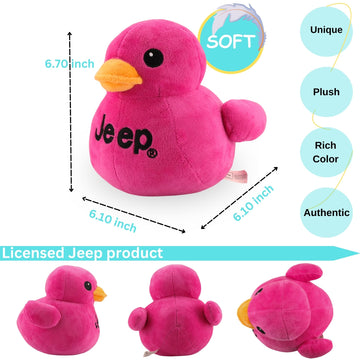 Jeep Text Logo Stuffed Animal Plush Duck Pink -Perfect Enthusiasts You'Ve Been Ducked (Pink)